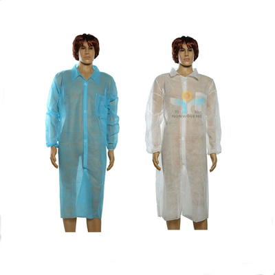 50gsm Disposable Lab Coat With 2XL Size Medical Purpose